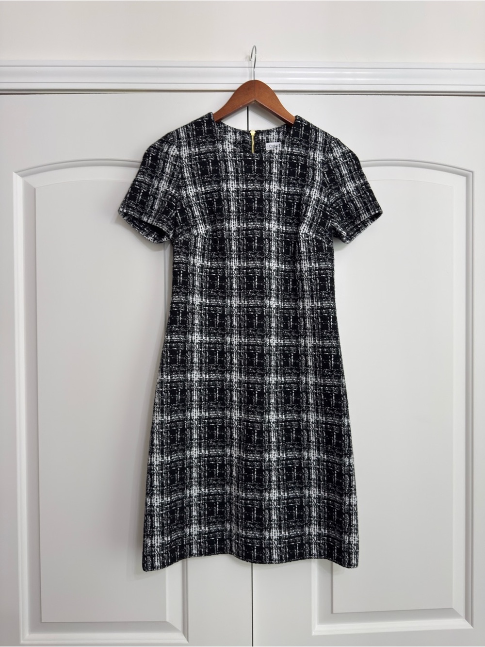 Calvin Klein Black and White Plaid Mini Dress